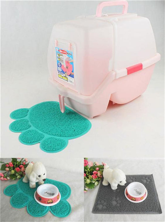 Cute Paw Shape PVC Foot Mat For Cats Placemat img 01