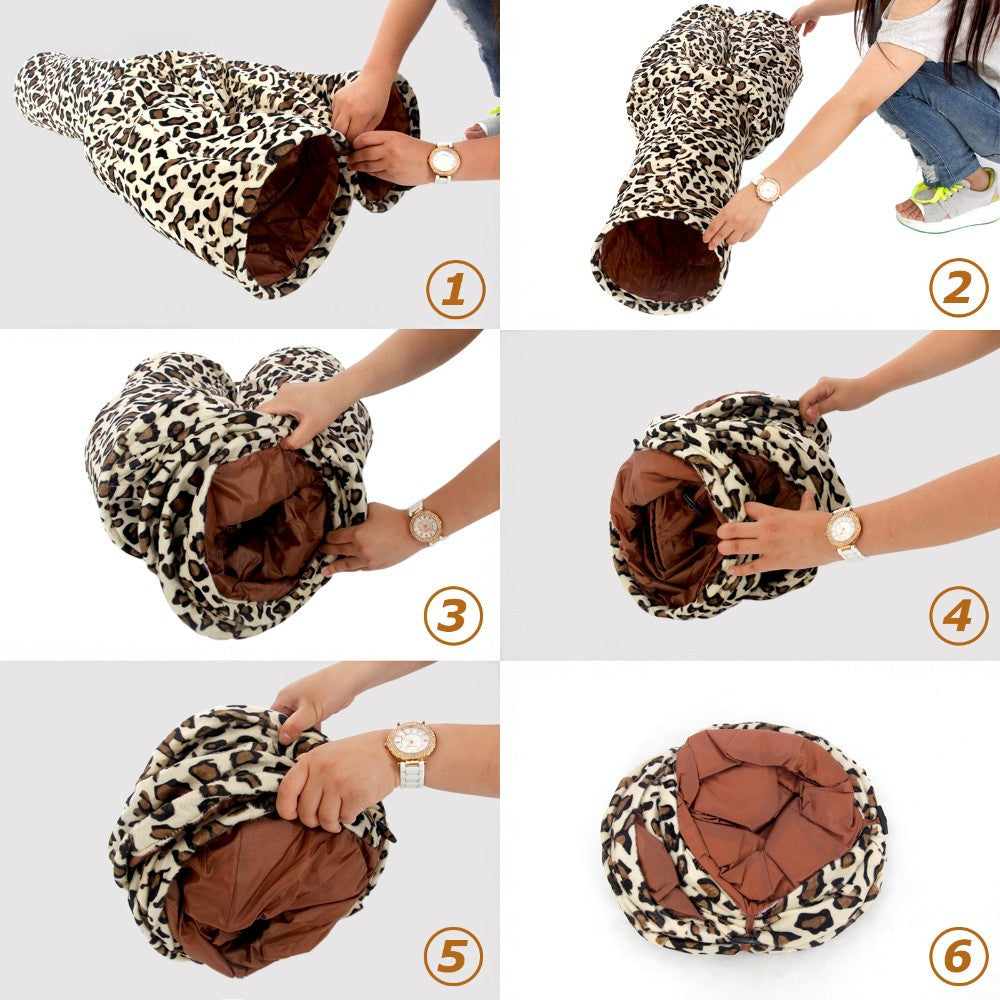 3 Ways Cat Tunnel Extra large And Extra long Leopard Print Crinkly  50