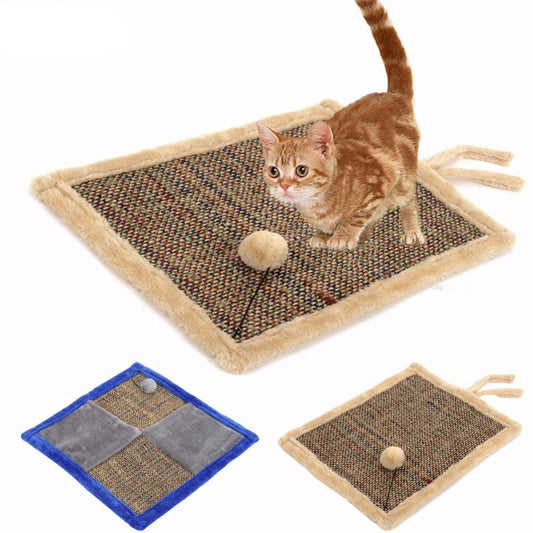 Double Sided Cat Scratch Board with Sherpa Ball Toy img 1