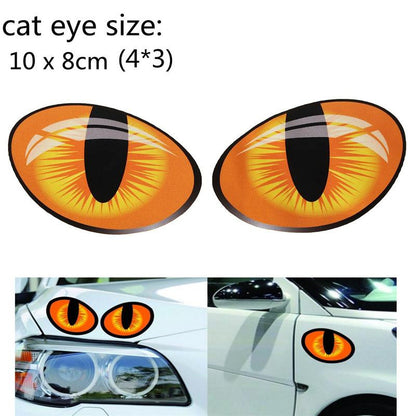 Funny Reflective Cat Eyes Car Stickers 10 x 8cm