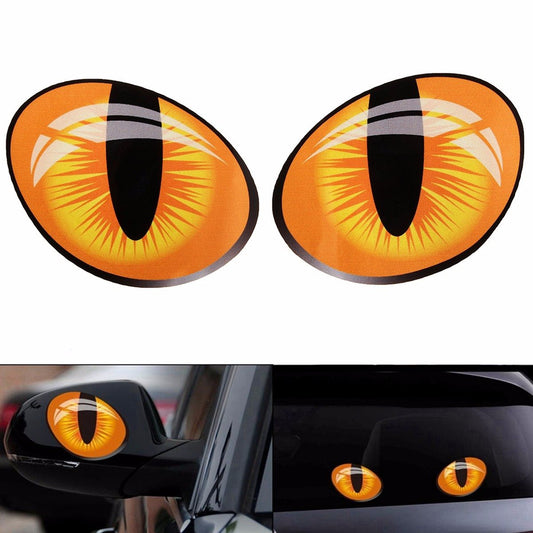 Funny Reflective Cat Eyes Car Stickers 10 x 8cm