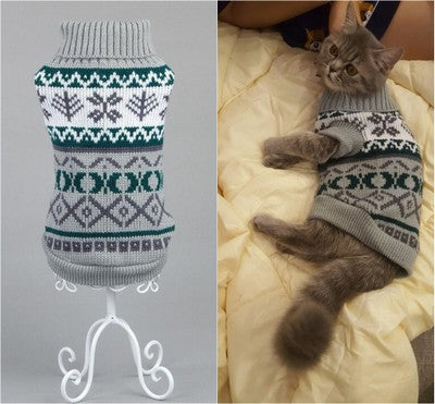 Candy Stripe Color Warm Winter Cat Sweater for cats img 04