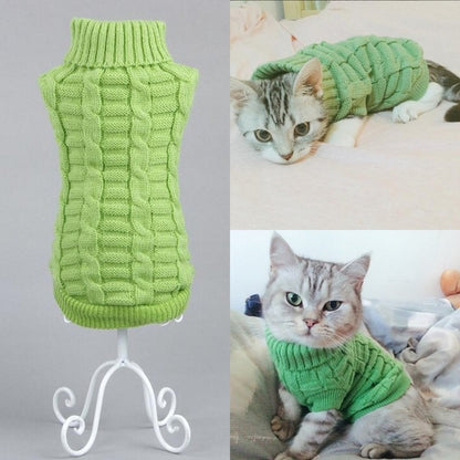 Candy Stripe Color Warm Winter Cat Sweater for cats img 07