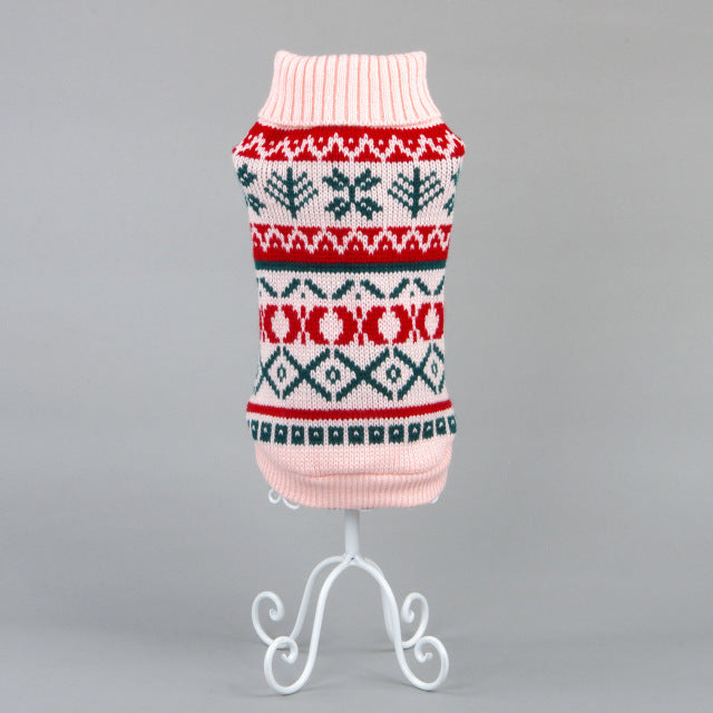 Candy Stripe Color Warm Winter Cat Sweater for cats img 03