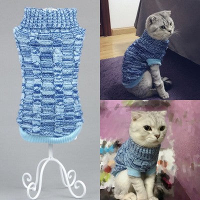 Candy Stripe Color Warm Winter Cat Sweater for cats img 11