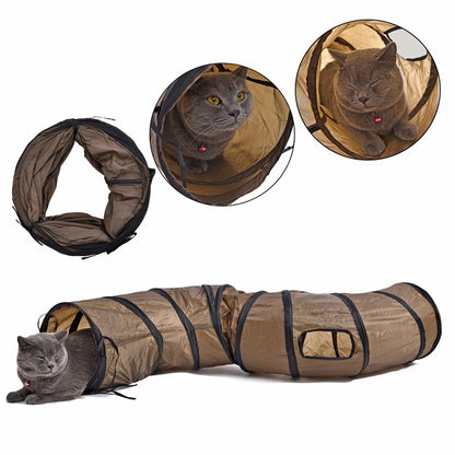 Cat Play Tunnel  Brown Foldable 1 Holes
