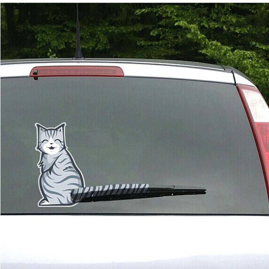 3 Styles Funny Cat Moving Tail Stickers