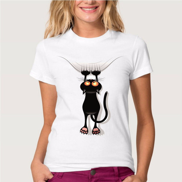 3D Lovely Cat Print T-shirt Size girt for Cat Lovers