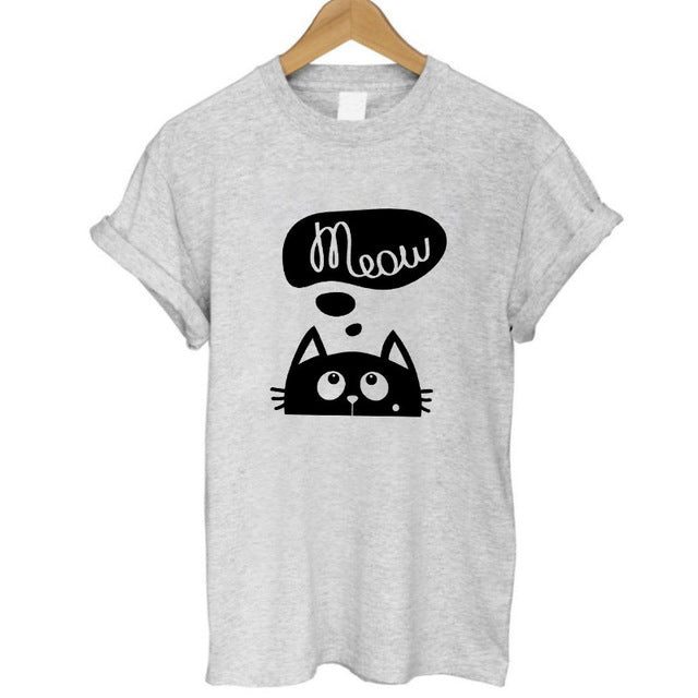 CAT Print T-shirt gifts for cat for Women 11