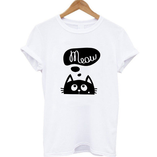 CAT Print T-shirt gifts for cat for Women 12