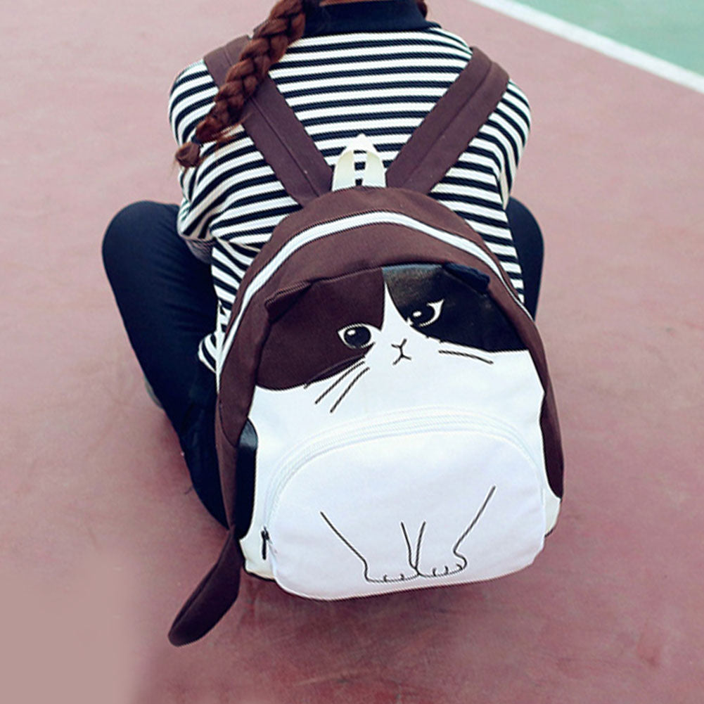 3D Cat Printing Backpack for Women