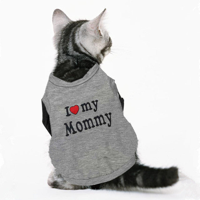 Cute Cat Cotton Shirt Clothing  For Cats Love Mommy Daddy img 05