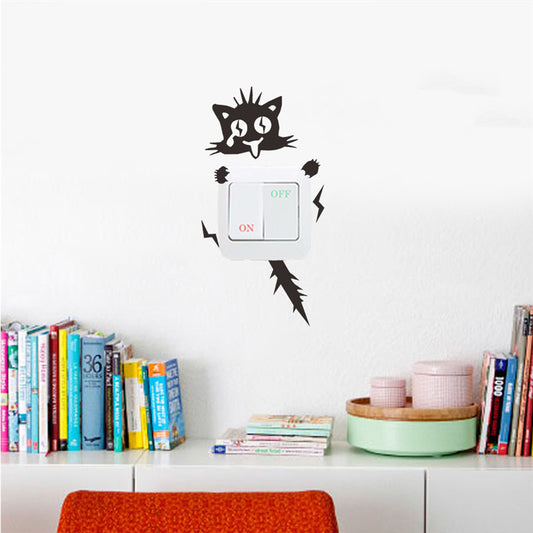 Funny Electric Shock Cat Wall Sticker