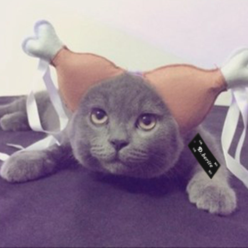 Turkey Chicken Leg Cat Headdress Lovely Costumes img 02