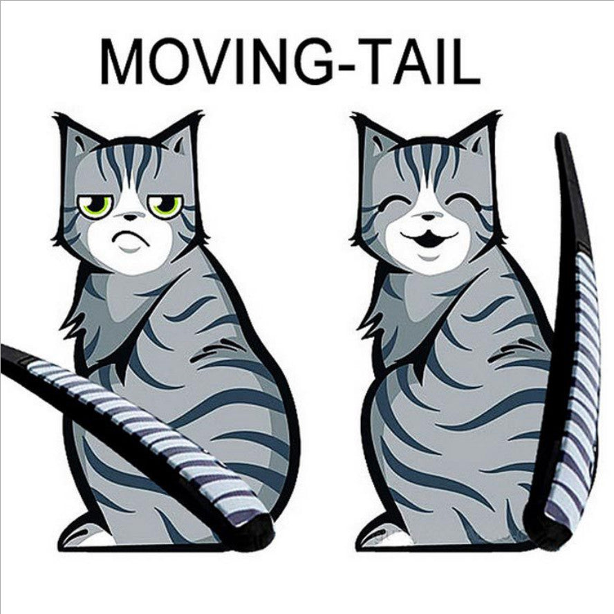 3 Styles Funny Cat Moving Tail Stickers
