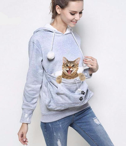 Cat hoodie with pouch 1