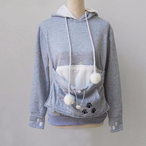Cat Lovers Hoodie With Cat Cuddle Kangaroo Pouch 1