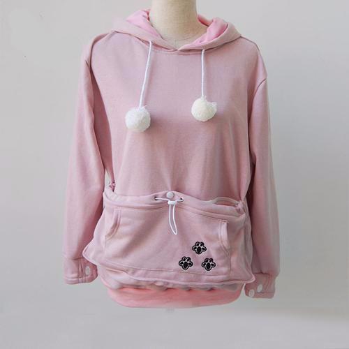 Cat Lovers Hoodie With Cat Cuddle Kangaroo Pouch 3