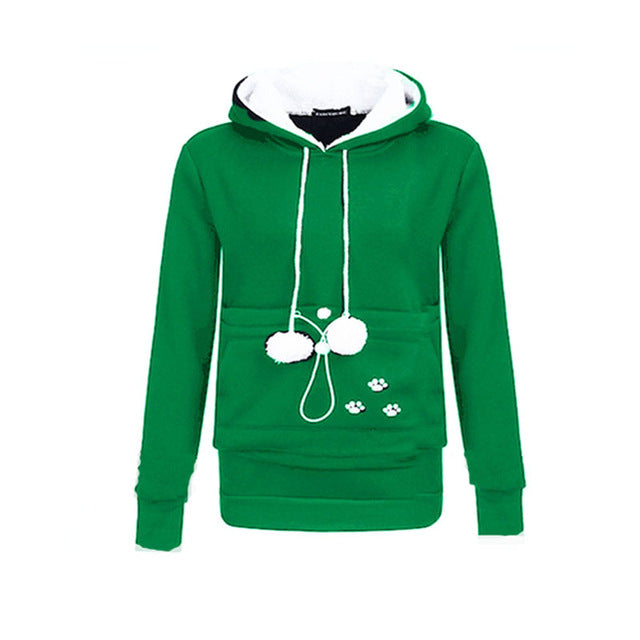 Cat Lovers Hoodie With Cat Cuddle Kangaroo Pouch 2