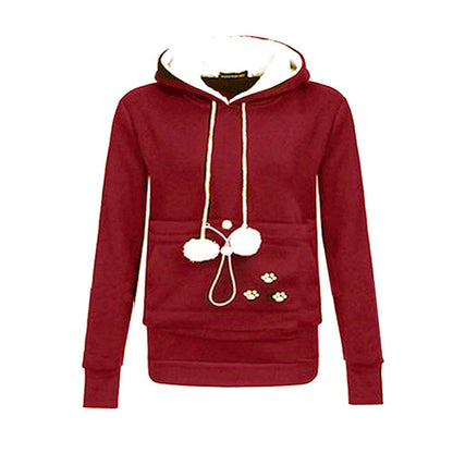 Cat Lovers Hoodie With Cat Cuddle Kangaroo Pouch