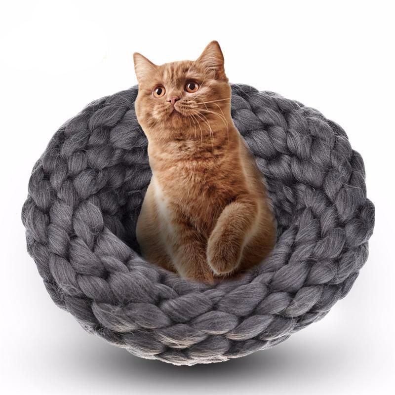Diy Woolen Cat Nest Hand Knitting img 2