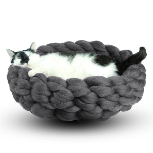 Diy Woolen Cat Nest Hand Knitting img 1