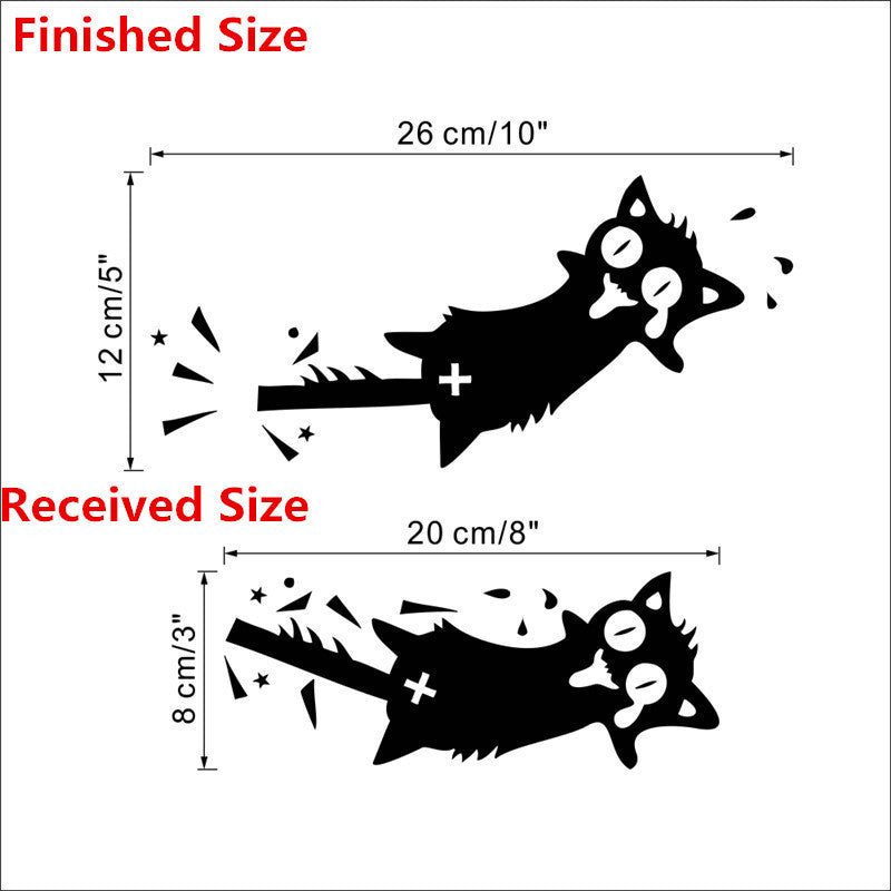 Funny Cartoon Black Cat Wall Sticker