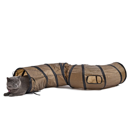 Cat Play Tunnel  Brown Foldable 1 Holes
